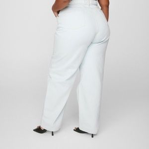 Distressed Knee Wide Leg Jeans